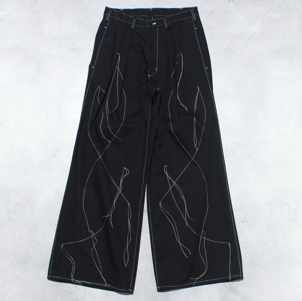 <img class='new_mark_img1' src='https://img.shop-pro.jp/img/new/icons8.gif' style='border:none;display:inline;margin:0px;padding:0px;width:auto;' />sulvamCOLOR STITCHED WIDE PANTS(Black)