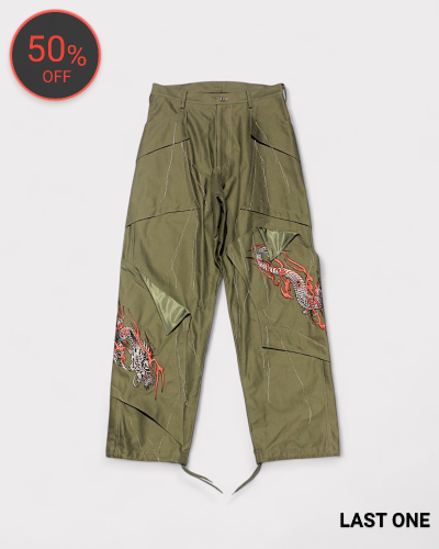 <img class='new_mark_img1' src='https://img.shop-pro.jp/img/new/icons20.gif' style='border:none;display:inline;margin:0px;padding:0px;width:auto;' />sulvamEMBROIDERY CARGO PANTS(Khaki) 85,800-