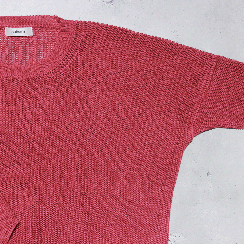 sulvam】BROKEN KNIT(Pink) |- RARE OF THE LOOP