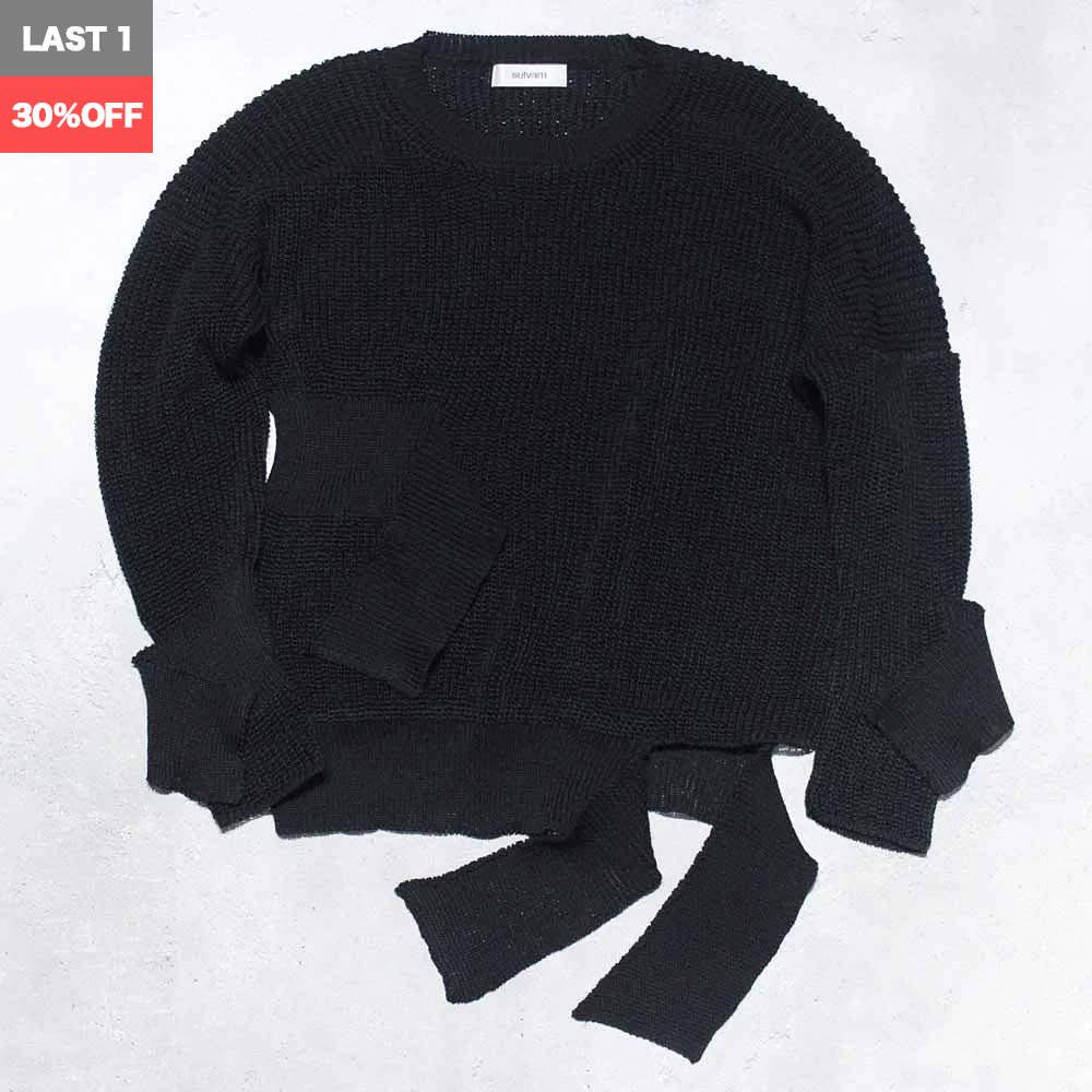 sulvam】BROKEN KNIT(Black) |- RARE OF THE LOOP