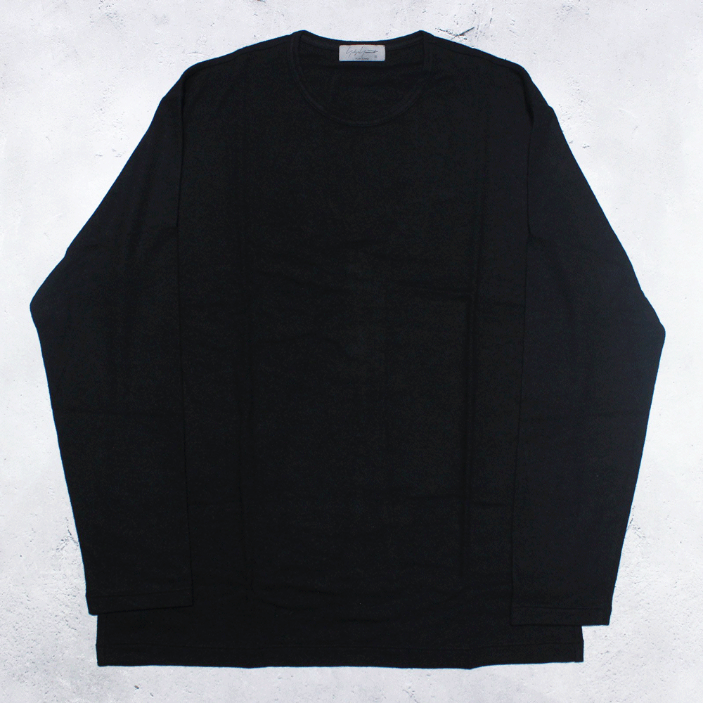 Yohji Yamamoto POUR HOMME】定番ウールエアー天竺丸首長袖(Black