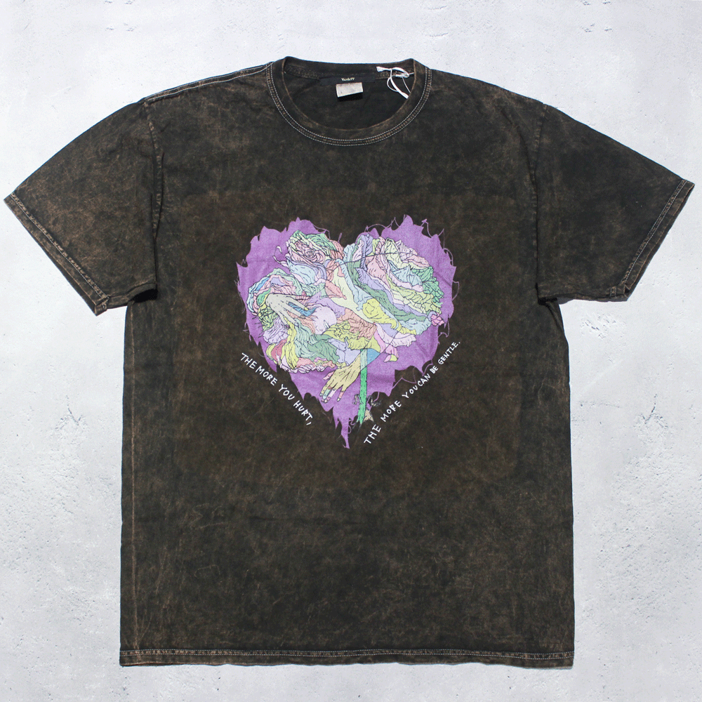 Varde77JUNKIE HEART DYED T-SHIRTS(BROWN)
