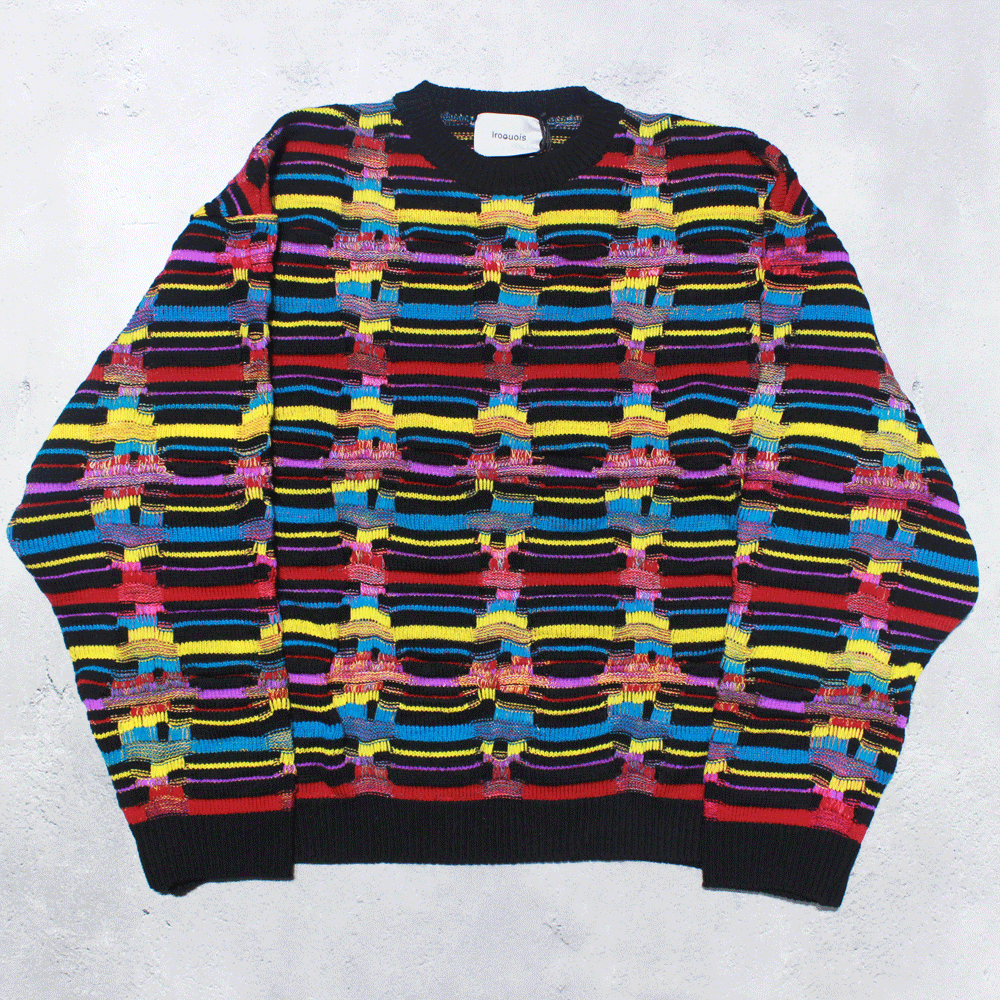 Iroquois7GG PULL UP CRAZY KNIT(BLK)