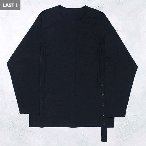 Yohji Yamamoto POUR HOMME19/-COTTON SLUB SINGLE JERSEY REVERSED SEAM LONG SLEEVE T
