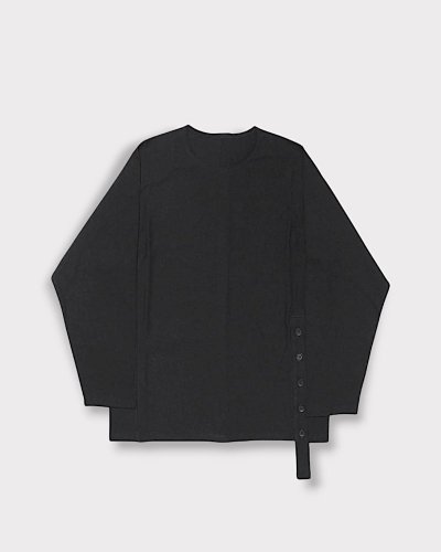 Yohji Yamamoto POUR HOMME19/-COTTON SLUB SINGLE JERSEY REVERSED SEAM LONG SLEEVE T
