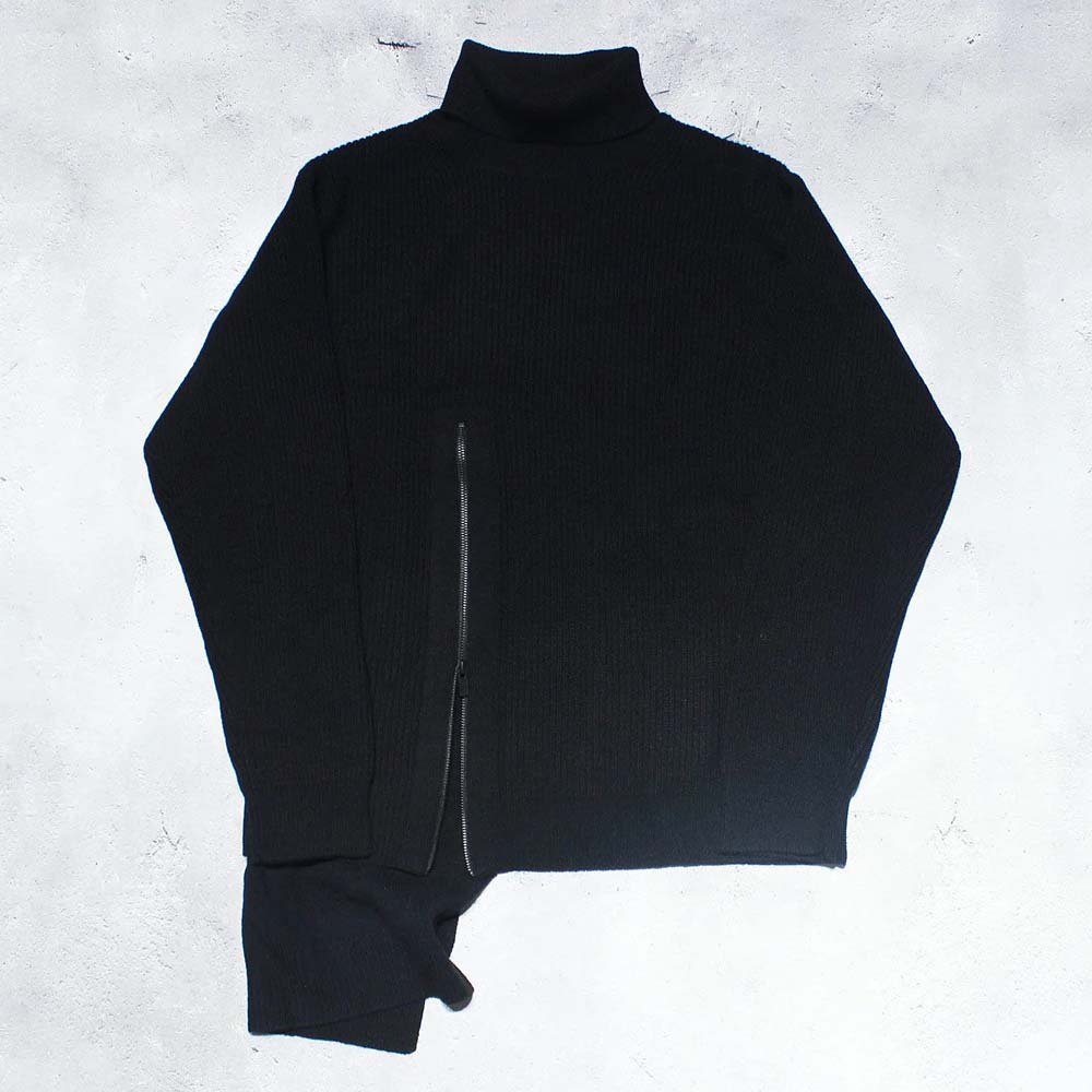 Yohji Yamamoto POUR HOMME】ZIPPER OPEN PLUCK CLOTH TURTLE NECK