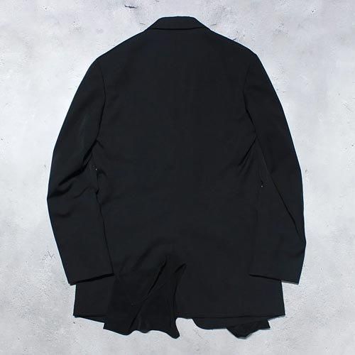 【日本入手困難】BROMPTON JACKET IN WOOL SILK GABARDINE WOOL GABARDINE LEFT SIDE DRAPED JACKET(S Black): Vintage