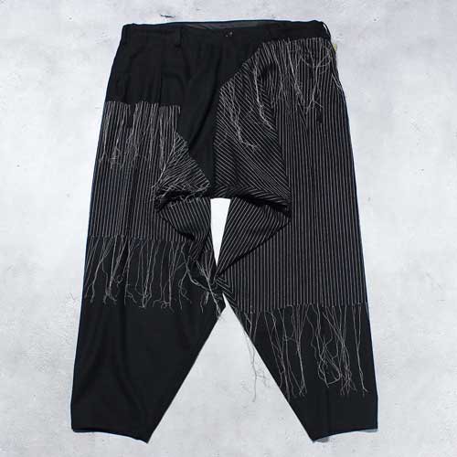 Yohji Yamamoto POUR HOMMEEMBROIDERY S T A O-ST EMBROIDERY DRAPED PANTS
