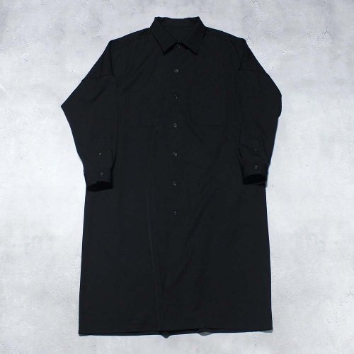 Yohji Yamamoto POUR HOMMEMULTI-POCKET LONG WOOL GABARDINE SHIRT
