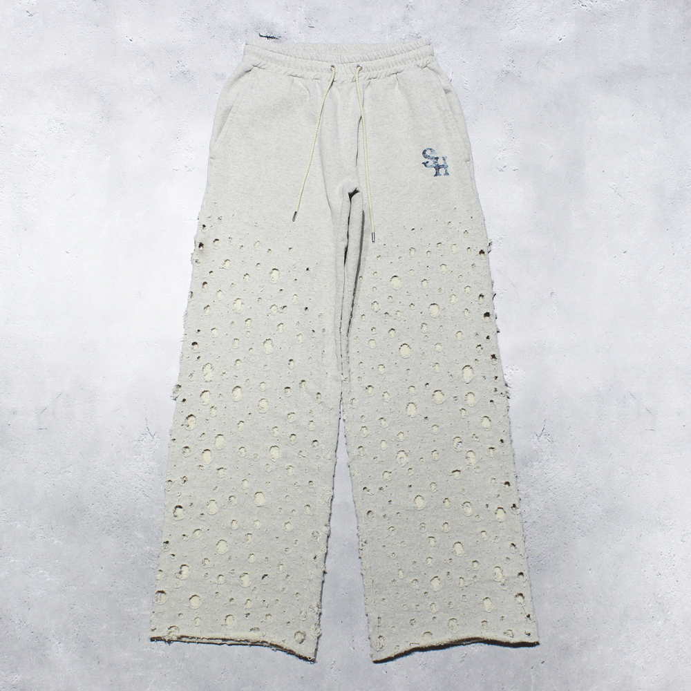 <img class='new_mark_img1' src='https://img.shop-pro.jp/img/new/icons8.gif' style='border:none;display:inline;margin:0px;padding:0px;width:auto;' />SUGARHILLCRUSHED SWEAT TROUSERS(HEATHER GRAY)