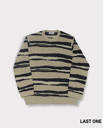 Yohji Yamamoto POUR HOMME5G BORDER COLOR-BLOCKED ROUND NECK(Beige)
