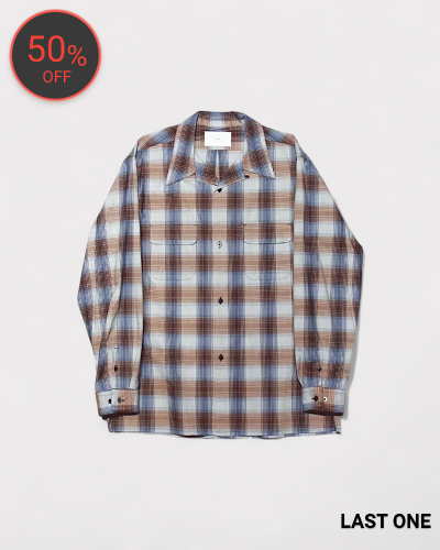 <img class='new_mark_img1' src='https://img.shop-pro.jp/img/new/icons20.gif' style='border:none;display:inline;margin:0px;padding:0px;width:auto;' />SUGARHILLYAK OMBLE PLAID OPEN COLLAR BLOUSE(RED OMBRE) 46,200-