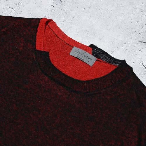 トップス Yohji Yamamoto 14-GAUGE LAYERED PULLOVER Yohji Yamamoto 14-Gauge Layered Knit Pullover, Brand Size 3