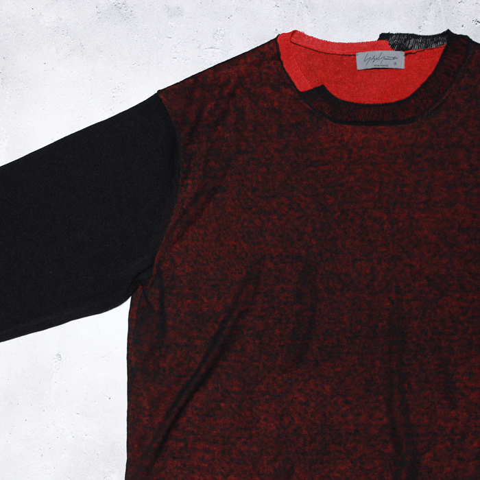 Yohji Yamamoto POUR HOMME】14-GAUGE LAYERED PULLOVER(Red) | - RARE ...
