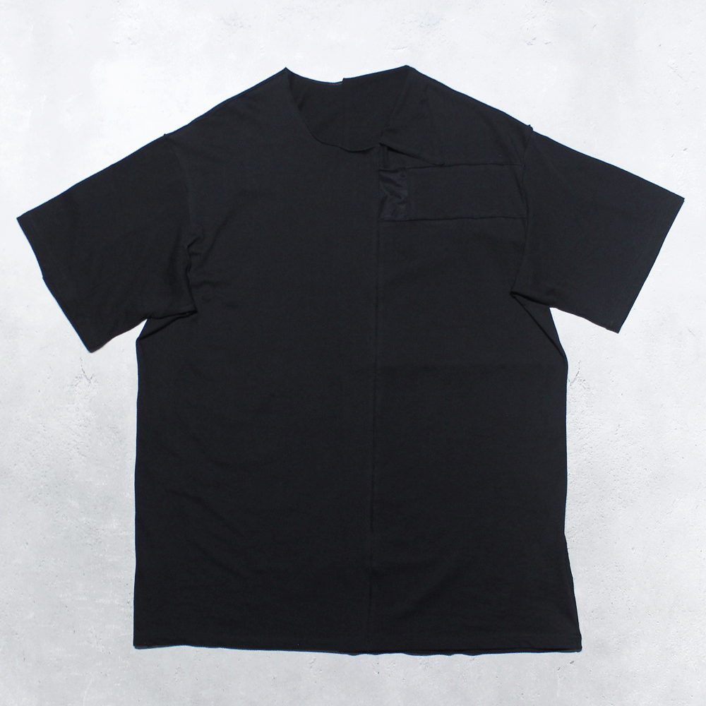 Yohji Yamamoto POUR HOMME30/-PATCHWORK JERSEY SHEER SWITCH SHORT SLEEVE T
