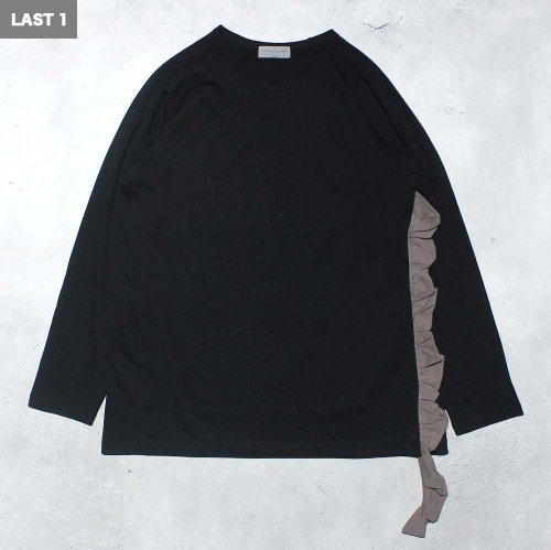 <img class='new_mark_img1' src='https://img.shop-pro.jp/img/new/icons8.gif' style='border:none;display:inline;margin:0px;padding:0px;width:auto;' />Yohji Yamamoto POUR HOMMECOMBED SINGLE JERSEY LONG SLEEVES T(Charcoal)

