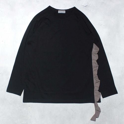 Yohji Yamamoto POUR HOMMECOMBED SINGLE JERSEY LONG SLEEVES T(Charcoal)
