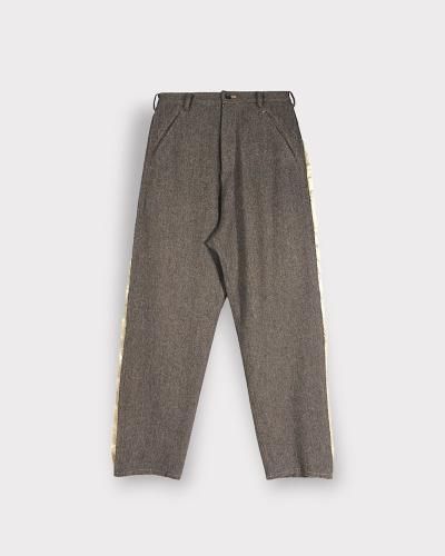 サルバム ヘリンボーンサイドラインパンツ (Black) | sulvam pants