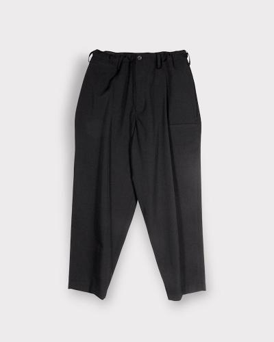 Yohji Yamamoto POUR HOMMEWOOL GABARDINE SIDE 3ST TUCK PANTS