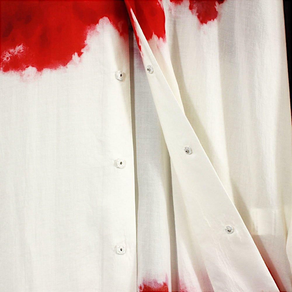 Yohji Yamamoto POUR HOMME】CELLULOSE UNEVEN RED BLOUSE｜Yohji