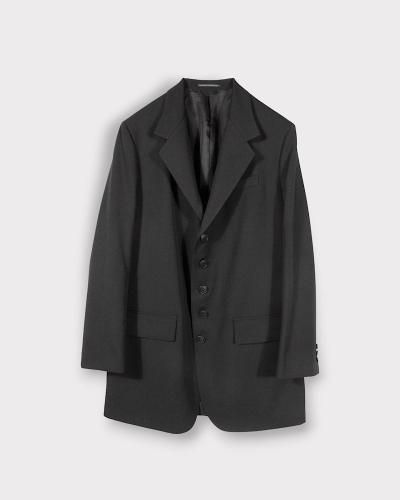 Yohji Yamamoto POUR HOMMEWOOL GABARDINE 5BUTTON JACKET