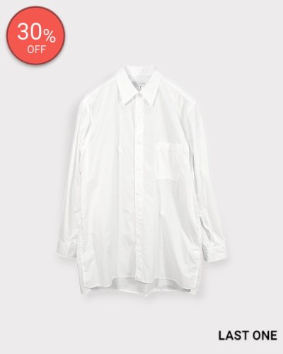 Yohji Yamamoto POUR HOMMECHAIN STITCH BROAD STANDARD BIG BLOUSE(White) 50,600-