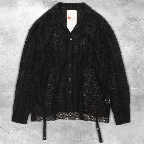 SEVESKIGChenille yarn Mesh Shirt(Black)