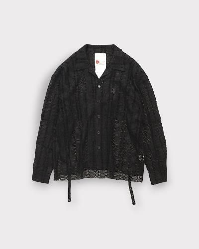 SEVESKIGChenille yarn Mesh Shirt(Black)