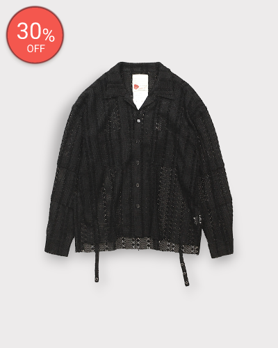 <img class='new_mark_img1' src='https://img.shop-pro.jp/img/new/icons20.gif' style='border:none;display:inline;margin:0px;padding:0px;width:auto;' />SEVESKIGChenille yarn Mesh Shirt(Black) 33,000-