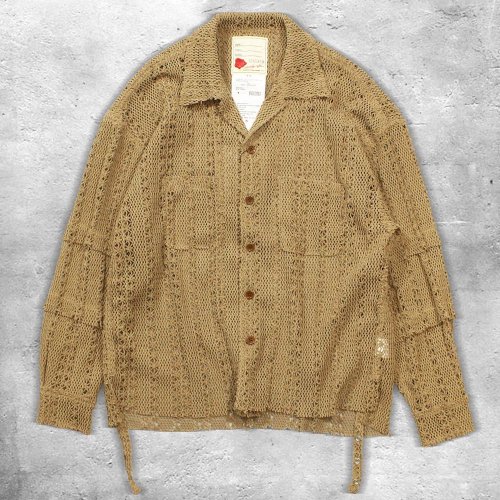 SEVESKIGChenille yarn Mesh Shirt(Beige)