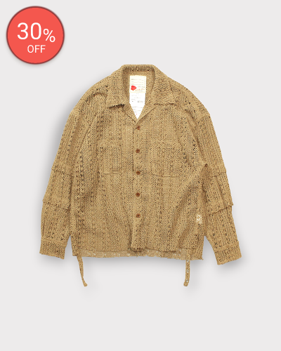 <img class='new_mark_img1' src='https://img.shop-pro.jp/img/new/icons20.gif' style='border:none;display:inline;margin:0px;padding:0px;width:auto;' />SEVESKIGChenille yarn Mesh Shirt(Beige) 33,000-