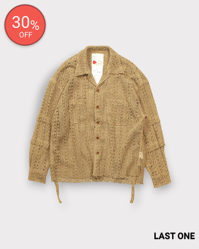 <img class='new_mark_img1' src='https://img.shop-pro.jp/img/new/icons20.gif' style='border:none;display:inline;margin:0px;padding:0px;width:auto;' />SEVESKIGChenille yarn Mesh Shirt(Beige) 33,000-