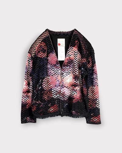 SEVESKIGBoucle Six-Color Jacquard Knit Cardigan/Ver,VENTY