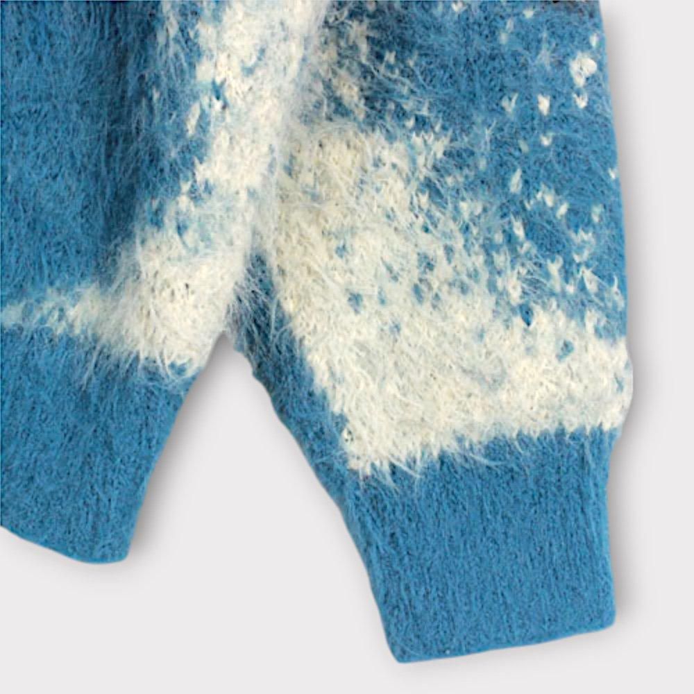 SEVESKIG Fading Leopard Knit Cardigan(Blue)｜セヴシグ フェー