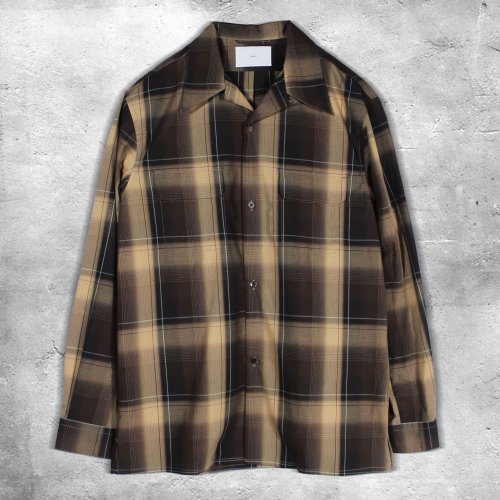 <img class='new_mark_img1' src='https://img.shop-pro.jp/img/new/icons65.gif' style='border:none;display:inline;margin:0px;padding:0px;width:auto;' />SUGARHILLOMBRE PLAID OPEN COLLAR BLOUSE(BROWN  CAMEL)