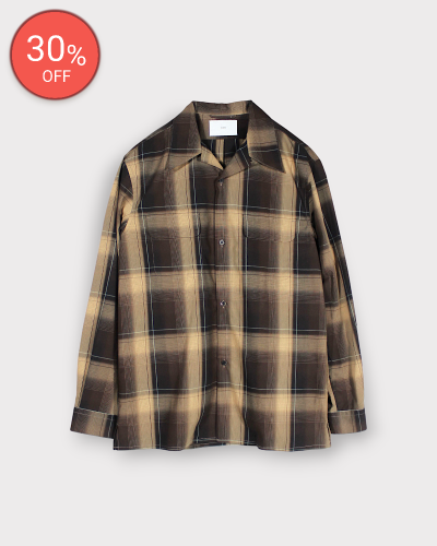 <img class='new_mark_img1' src='https://img.shop-pro.jp/img/new/icons65.gif' style='border:none;display:inline;margin:0px;padding:0px;width:auto;' />SUGARHILLOMBRE PLAID OPEN COLLAR BLOUSE(BROWN  CAMEL) 40,700-