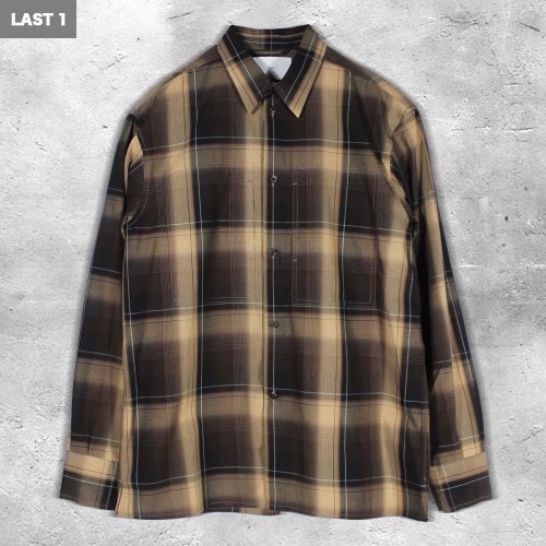 <img class='new_mark_img1' src='https://img.shop-pro.jp/img/new/icons8.gif' style='border:none;display:inline;margin:0px;padding:0px;width:auto;' />SUGARHILLOMBRE PLAID PANEL POCKET BLOUSE(BROWN  CAMEL)