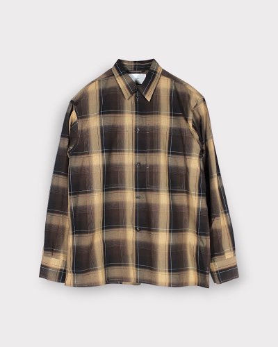 <img class='new_mark_img1' src='https://img.shop-pro.jp/img/new/icons20.gif' style='border:none;display:inline;margin:0px;padding:0px;width:auto;' />SUGARHILLOMBRE PLAID PANEL POCKET BLOUSE(BROWN  CAMEL)