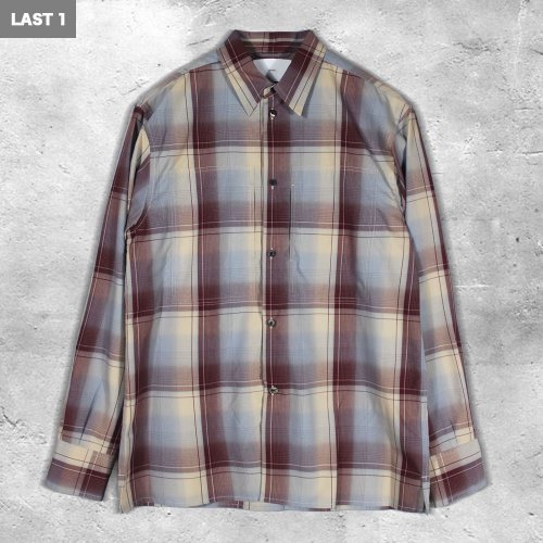 <img class='new_mark_img1' src='https://img.shop-pro.jp/img/new/icons8.gif' style='border:none;display:inline;margin:0px;padding:0px;width:auto;' />SUGARHILLOMBRE PLAID PANEL POCKET BLOUSE(WINE  ICE BLUE)