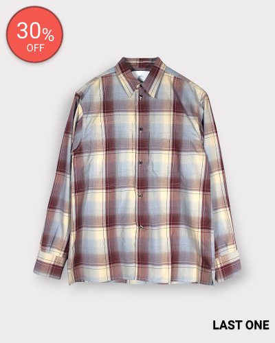 <img class='new_mark_img1' src='https://img.shop-pro.jp/img/new/icons20.gif' style='border:none;display:inline;margin:0px;padding:0px;width:auto;' />SUGARHILLOMBRE PLAID PANEL POCKET BLOUSE(WINE  ICE BLUE) 38,500-