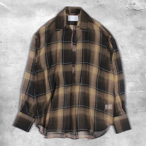 <img class='new_mark_img1' src='https://img.shop-pro.jp/img/new/icons8.gif' style='border:none;display:inline;margin:0px;padding:0px;width:auto;' />SUGARHILLSHEER OMBRE BLOUSE(BROWN  CAMEL)