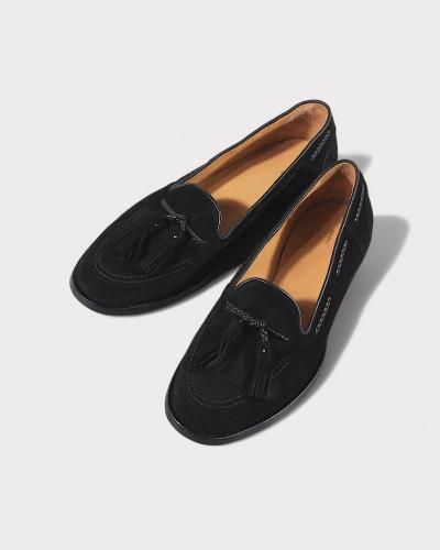 SUGARHILL SUEDE PIPING LEATHER BLOUSON(BLACK)｜シュガーヒル