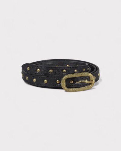 SUGARHILLOVAL BUCKLE STUDED BELT(GOLD)