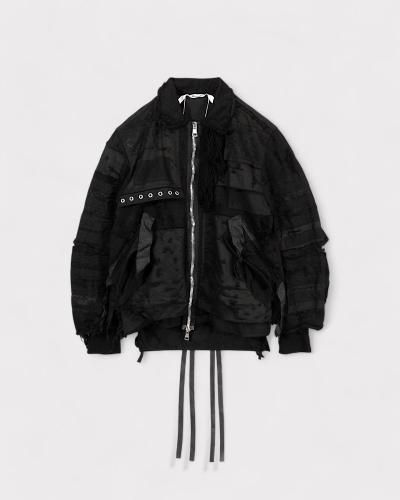 【未使用美品】ミドリカワMidorikawa 18AW レイヤードブルゾン Midorikawa SILK STRIPE PULLOVER SHIRT BLOUSON｜ミドリカワ