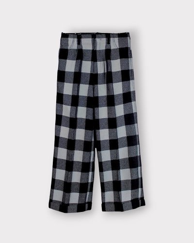 BED j.w. FORDCheck Pattern Wide Pants (WhiteBlack)