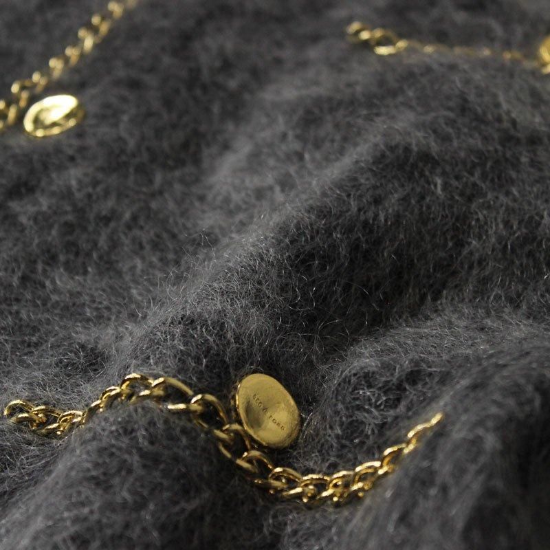 BED j.w. FORD Chain Mohair Cardigan (Charcoal) | bed j.w.