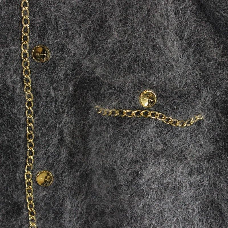 BED j.w. FORD Chain Mohair Cardigan (Charcoal) | bed j.w.