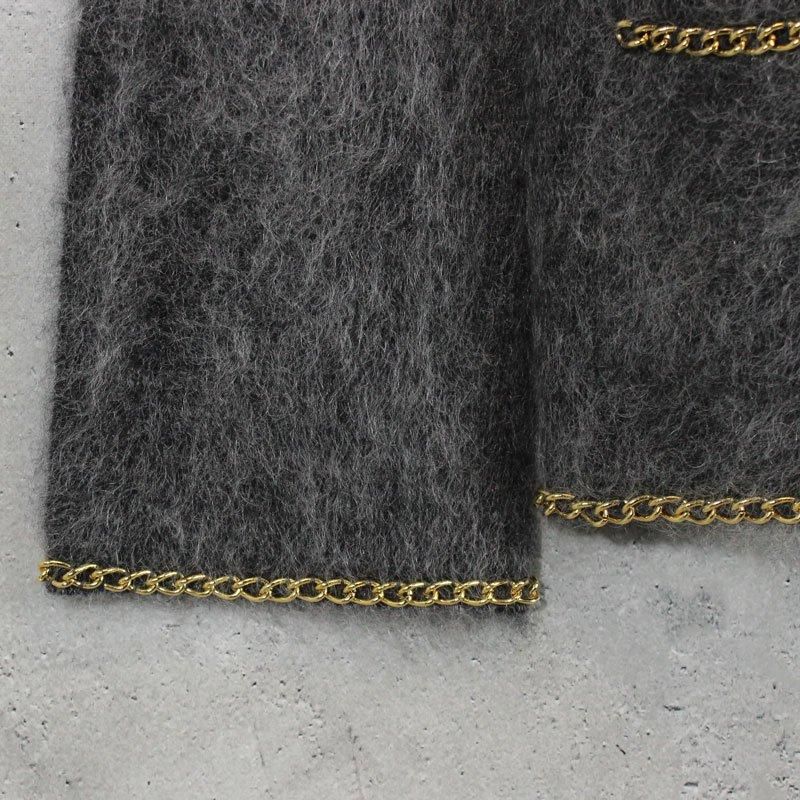 BED j.w. FORD Chain Mohair Cardigan (Charcoal) | bed j.w.