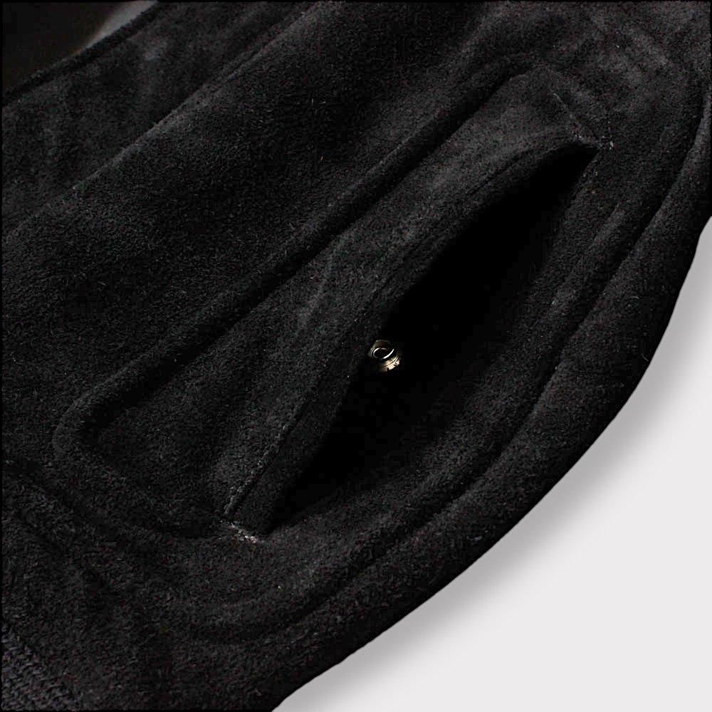 SUGARHILL SUEDE PIPING LEATHER BLOUSON(BLACK)｜シュガーヒル