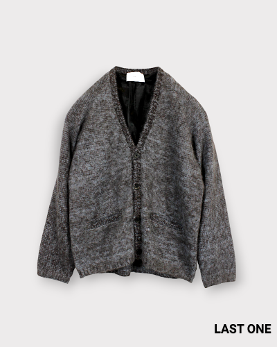 SUGARHILLMOHAIR CARDIGAN(BROWN  ICE BLUE)